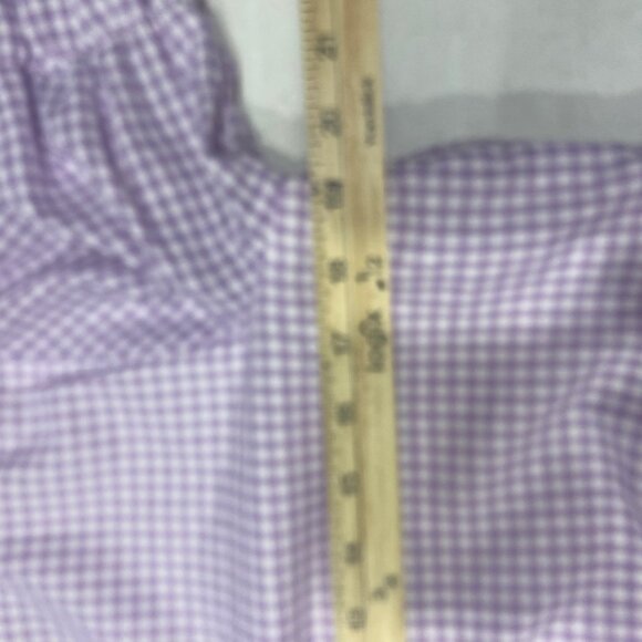 NWT$34.99 June & Hudson Long-Sleeve Wrap Blouse Size M Purple Gingham Stretch Wa - Picture 9 of 12